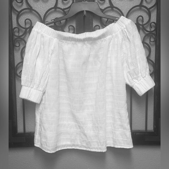Zara Basic white Bardot off the shoulder blouse - Picture 1 of 4